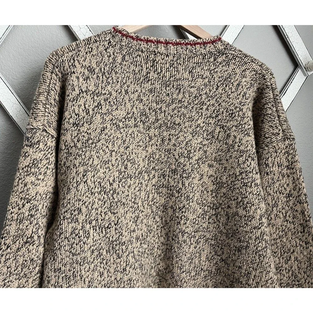 Vintage Eddie Bauer Men's L 100% Wool Crewneck Sweater Hong Kong - Picture 6 of 9